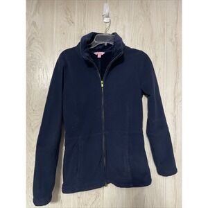 Lilly Pulitzer Grace Navy Jacket Size S  Full Zip Fleece Lined